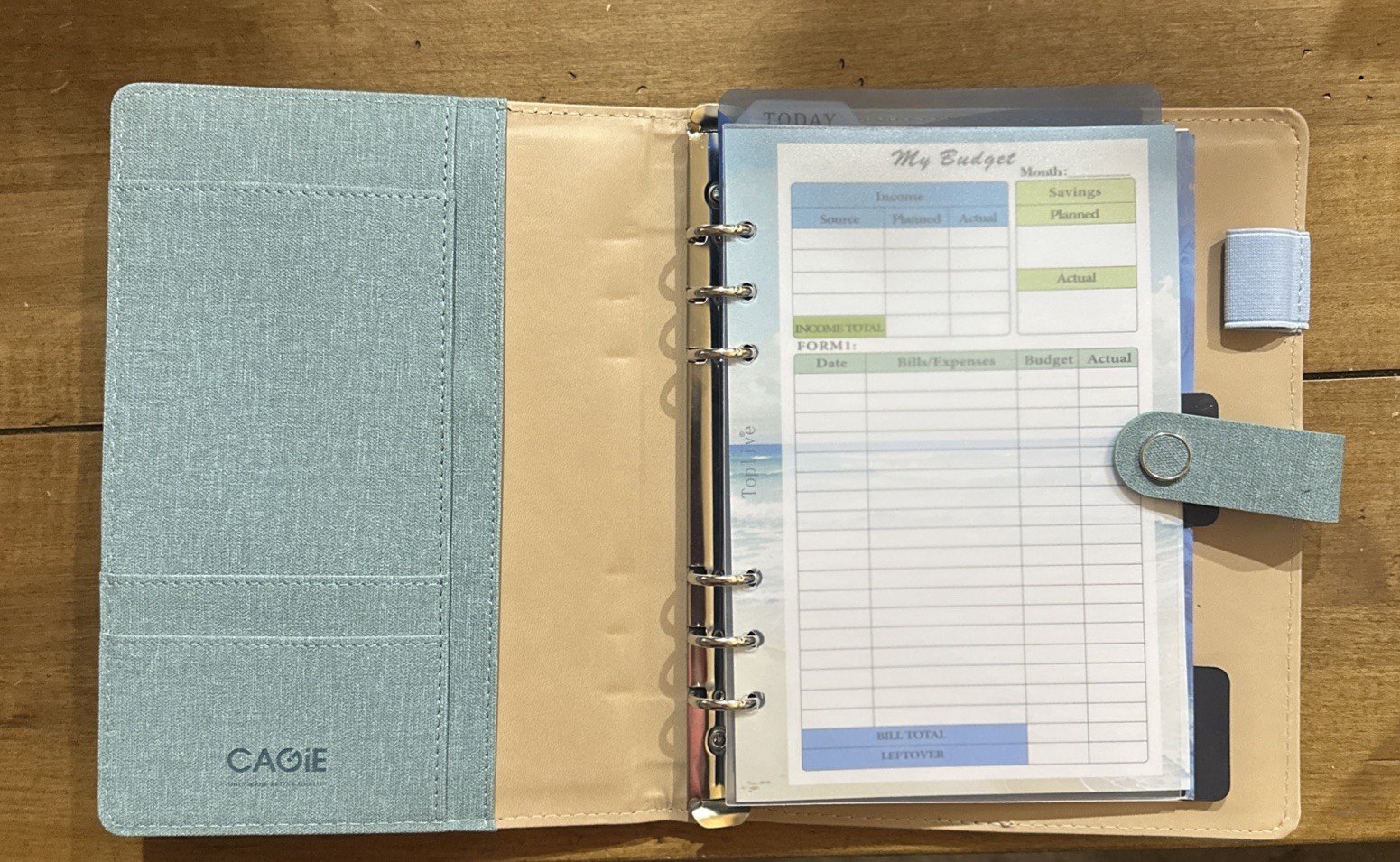 A5 Binder 6 Ring, Refillable Notebook Planner Cover, Small Organizer Mixed Paper