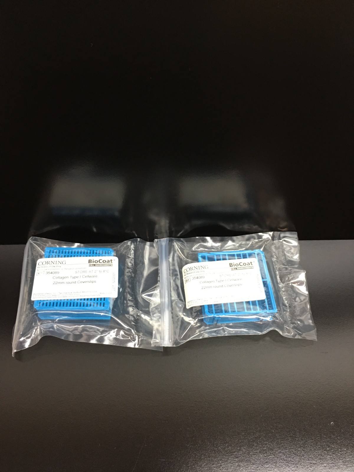 Corning REF 354089 BioCoat Collagen I 22mm Round Coverslips Lot 2 PKS