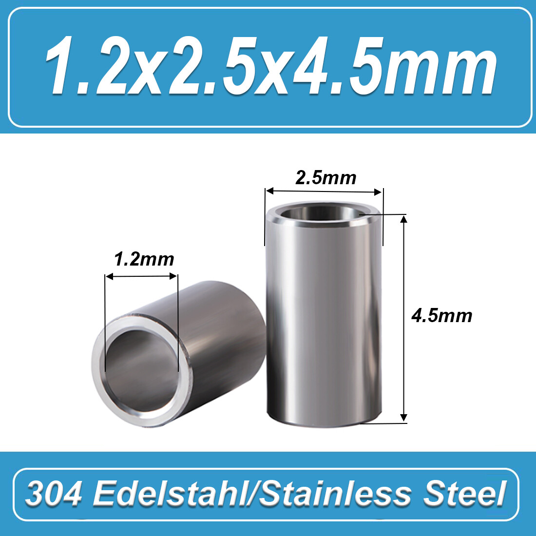 M1.2 M1.4 M1.6/2.1 Stainless Steel Spacer-Standoff Collar Stand Off Spacers Bush