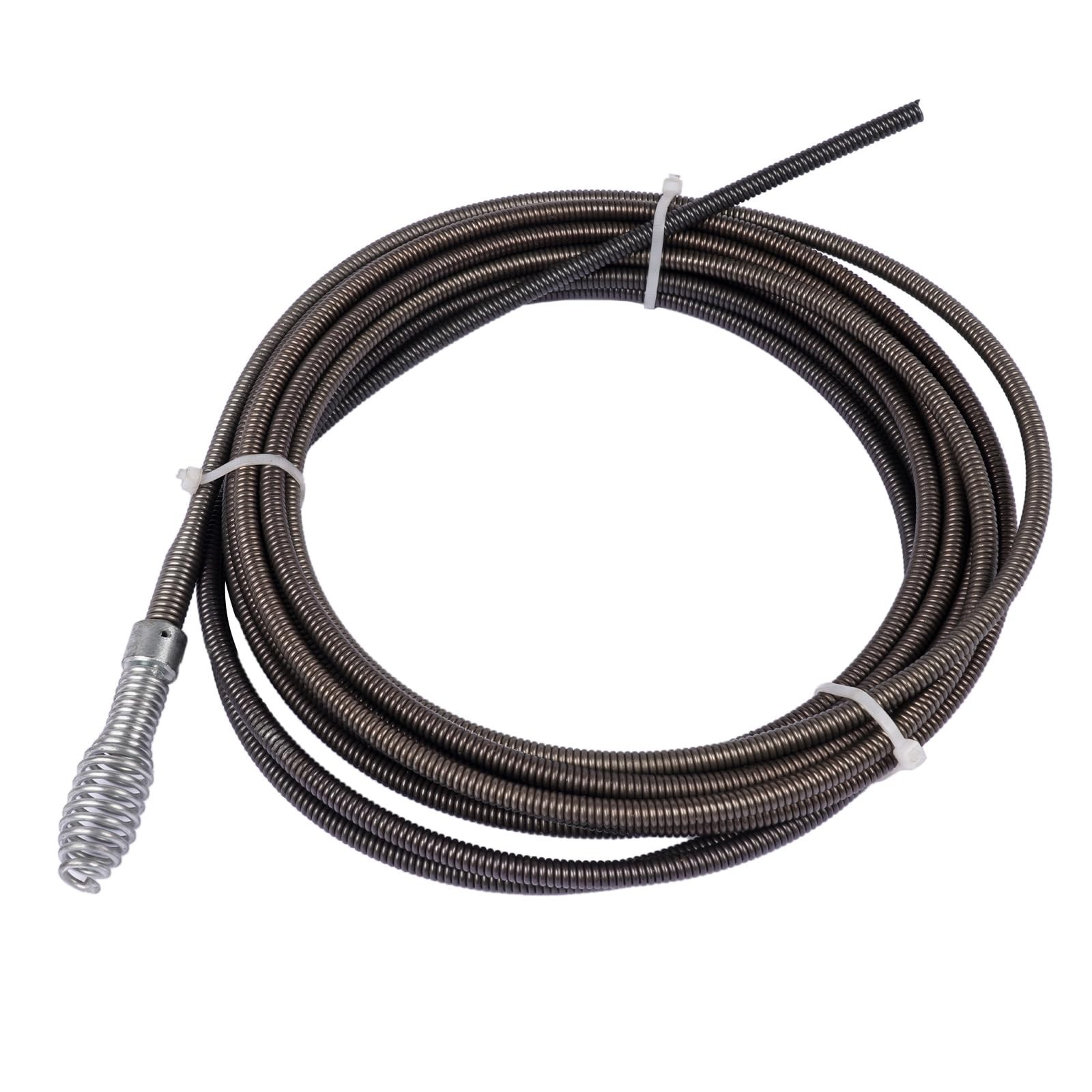 Drain Cleaning Cable with Drop Head Auger 5/16″ x 25 Ft (7.6 mm x 7.6 m), Com…