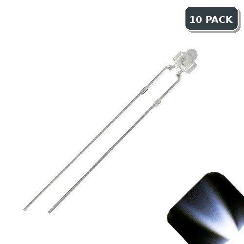 10 x LED 1.8mm / 2mm Clear Cool White Ultra Super Bright LEDs Clear Train Model