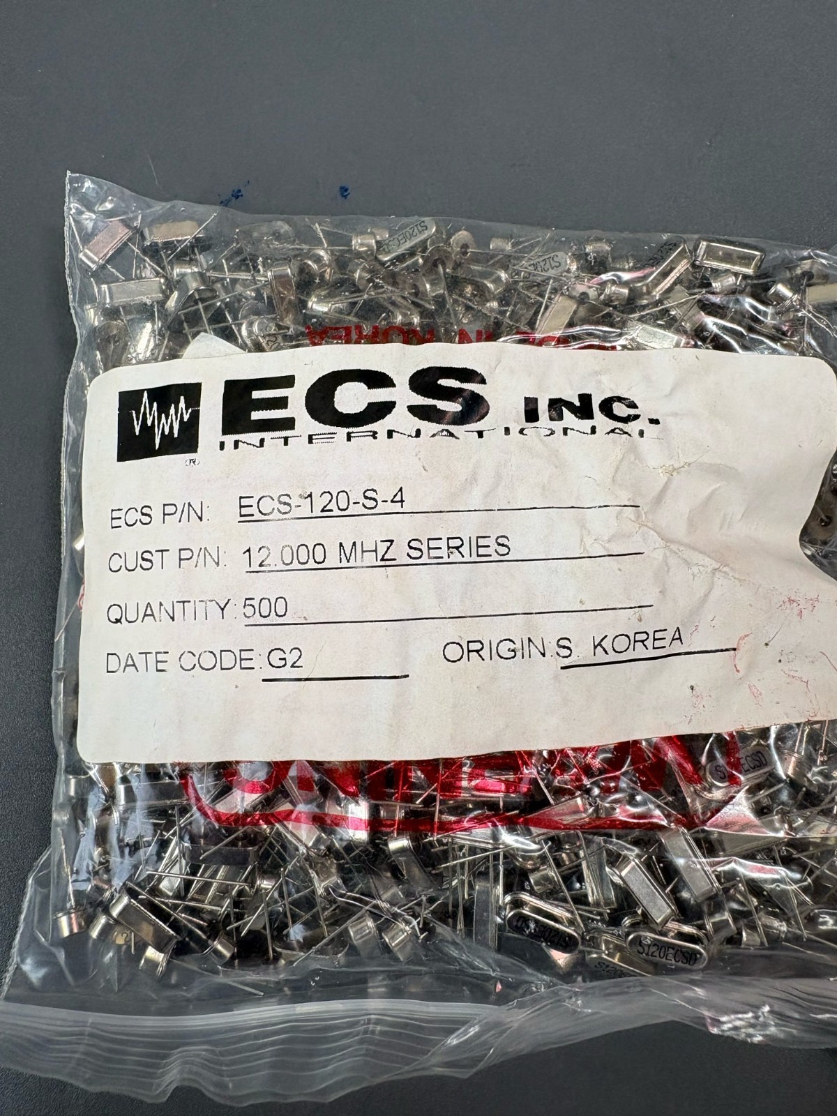 500pcs 12MHz Crystal Oscillator HC-49/U 12.000MHz ECS-120-S-4 Quartz