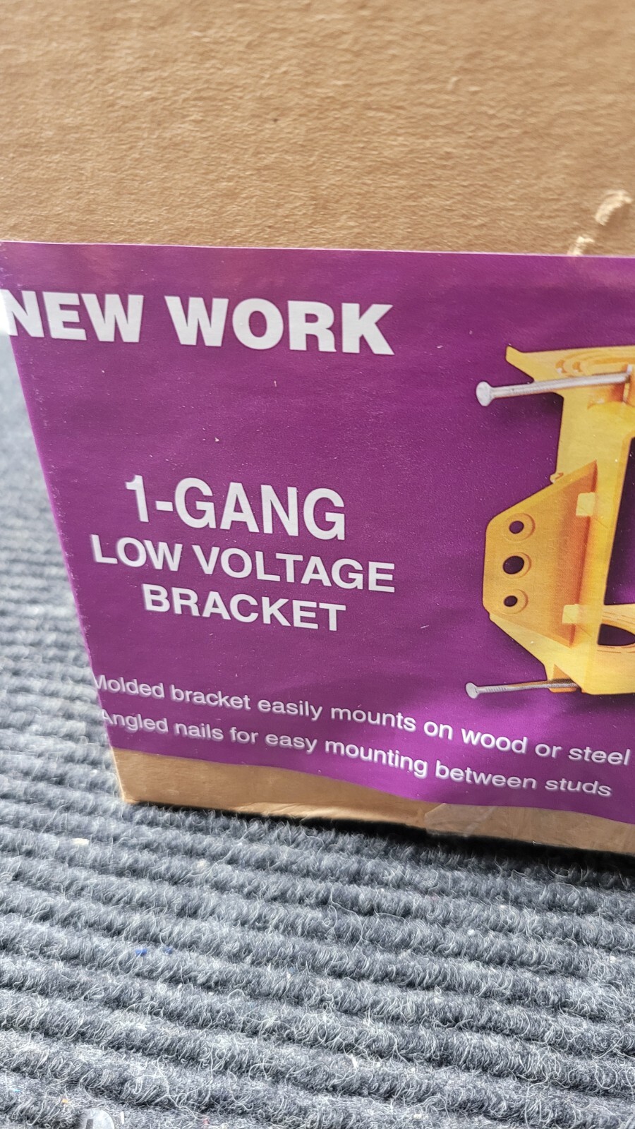 Box of 12 EZLV1-NWN, 1-Gang Orange Plastic New Work Interior Wall Electrical Box