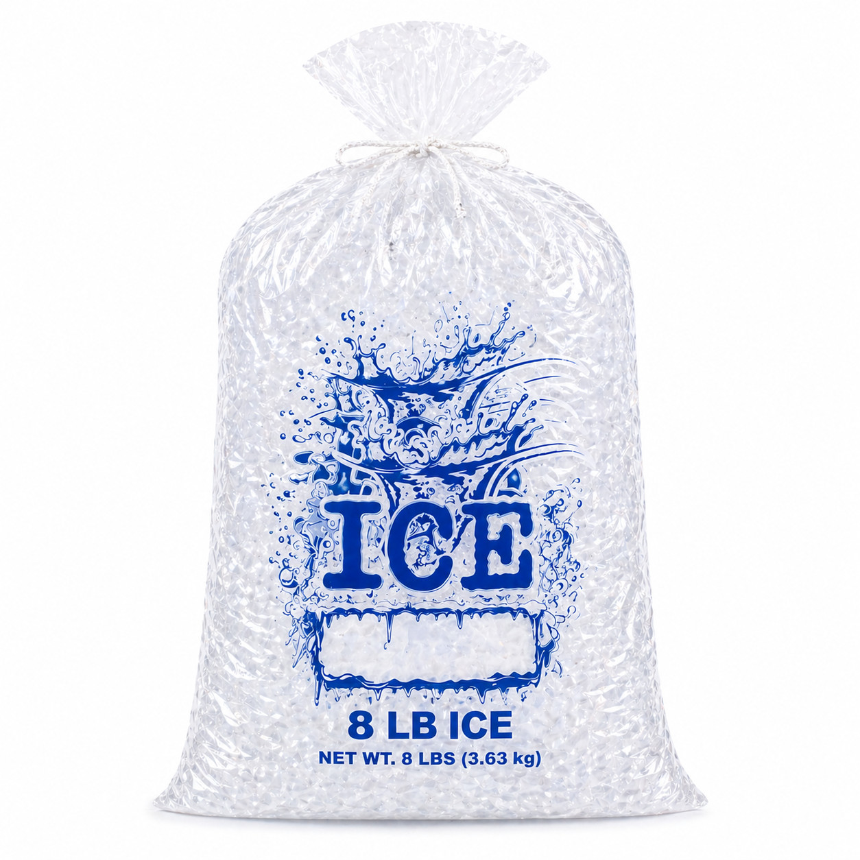 8 LB Ice Bags Drawstring Heavy Duty Clear Plastic Leak Proof Bulk 100,300,500