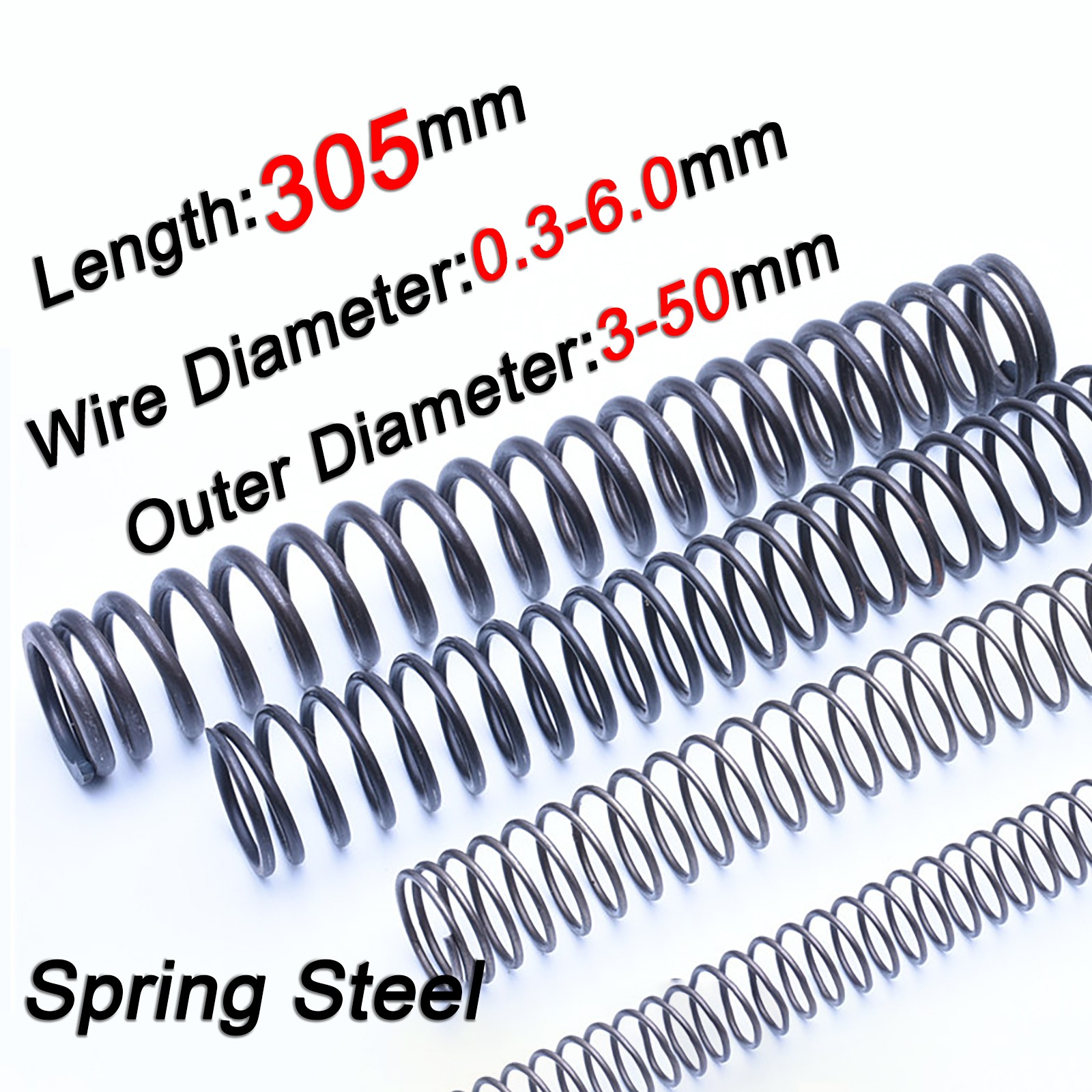 Compression Spring Steel 0.3mm – 6.0mm Wire Dia Pressure Springs / Coil Springs