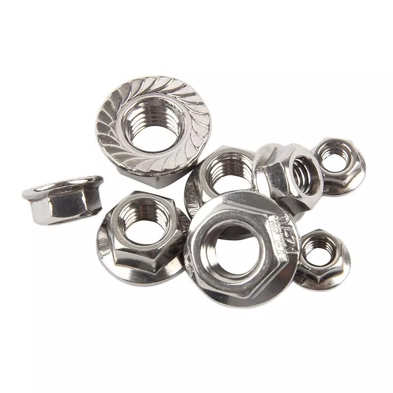 FLANGE NUTS SERRATED 1/4-20, 5/16-18, 3/8-16, ZCN3, Coarse ZINC PLATED STEEL HEX