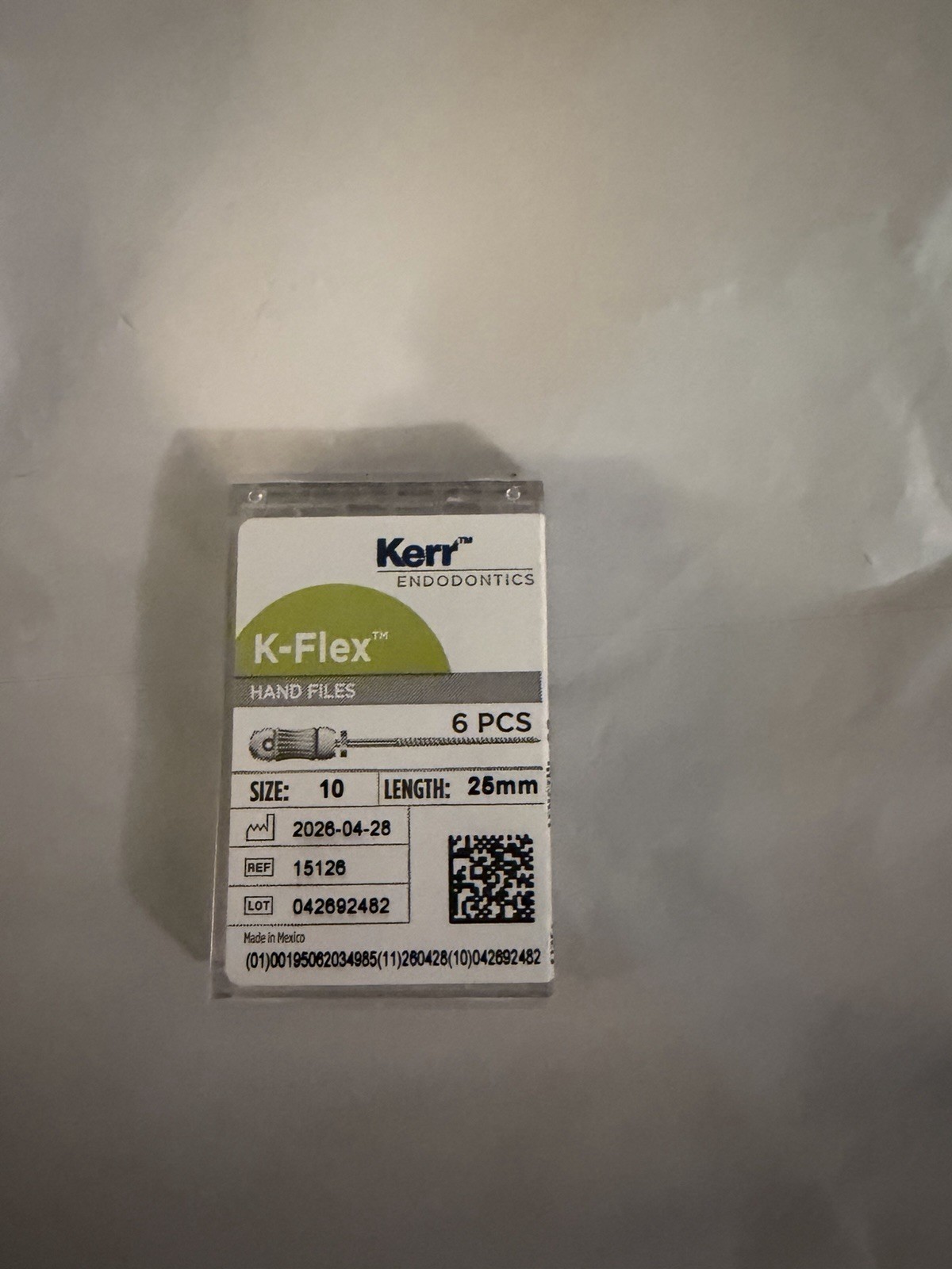 Kerr Endo Dental K-FLEX Stainless Steel files 6pcs. Different Sized Handfiles