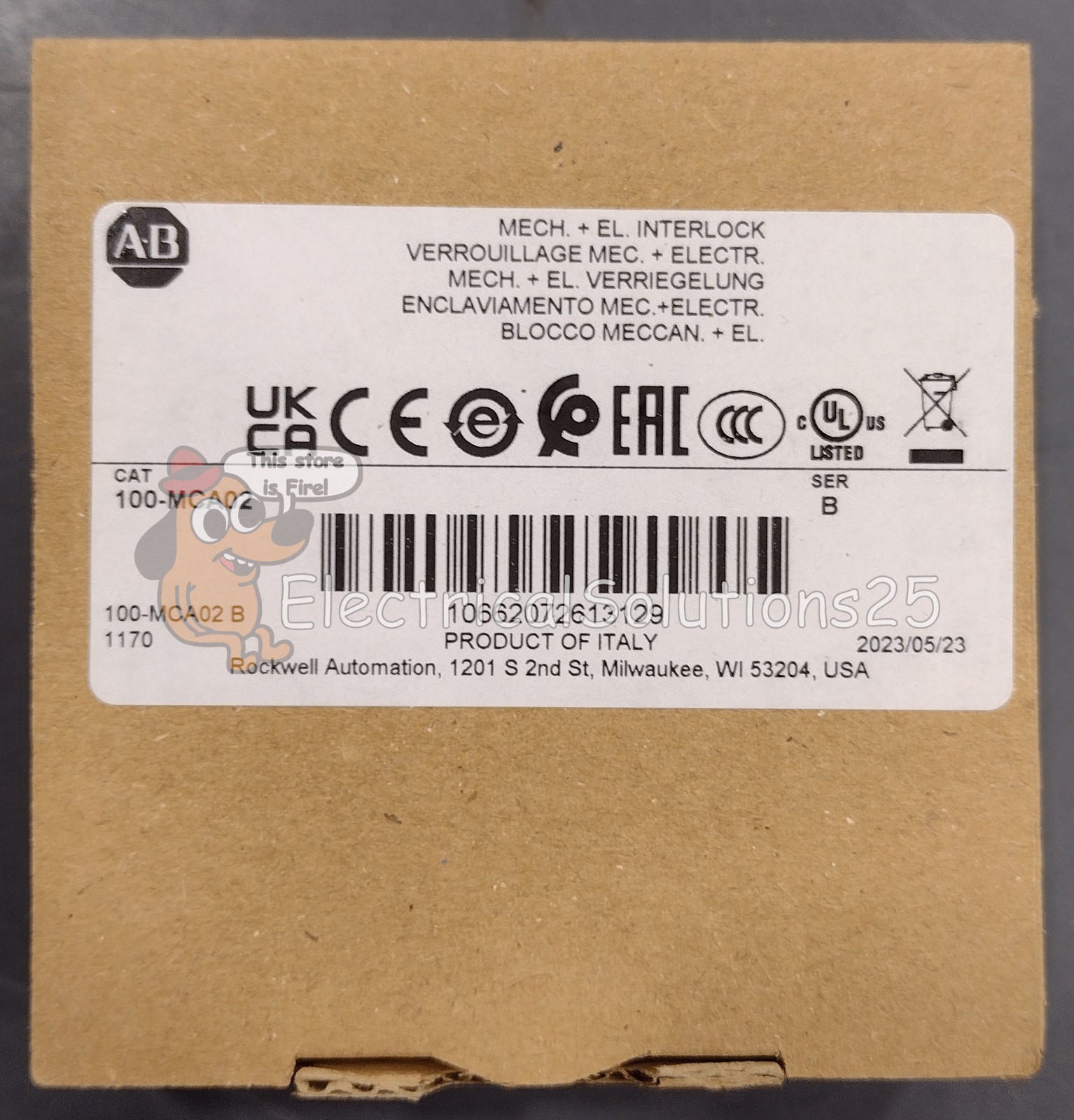 New Allen Bradley 100-MCA02 Auxiliary Contact Block 2 NO 600V – Free Ship
