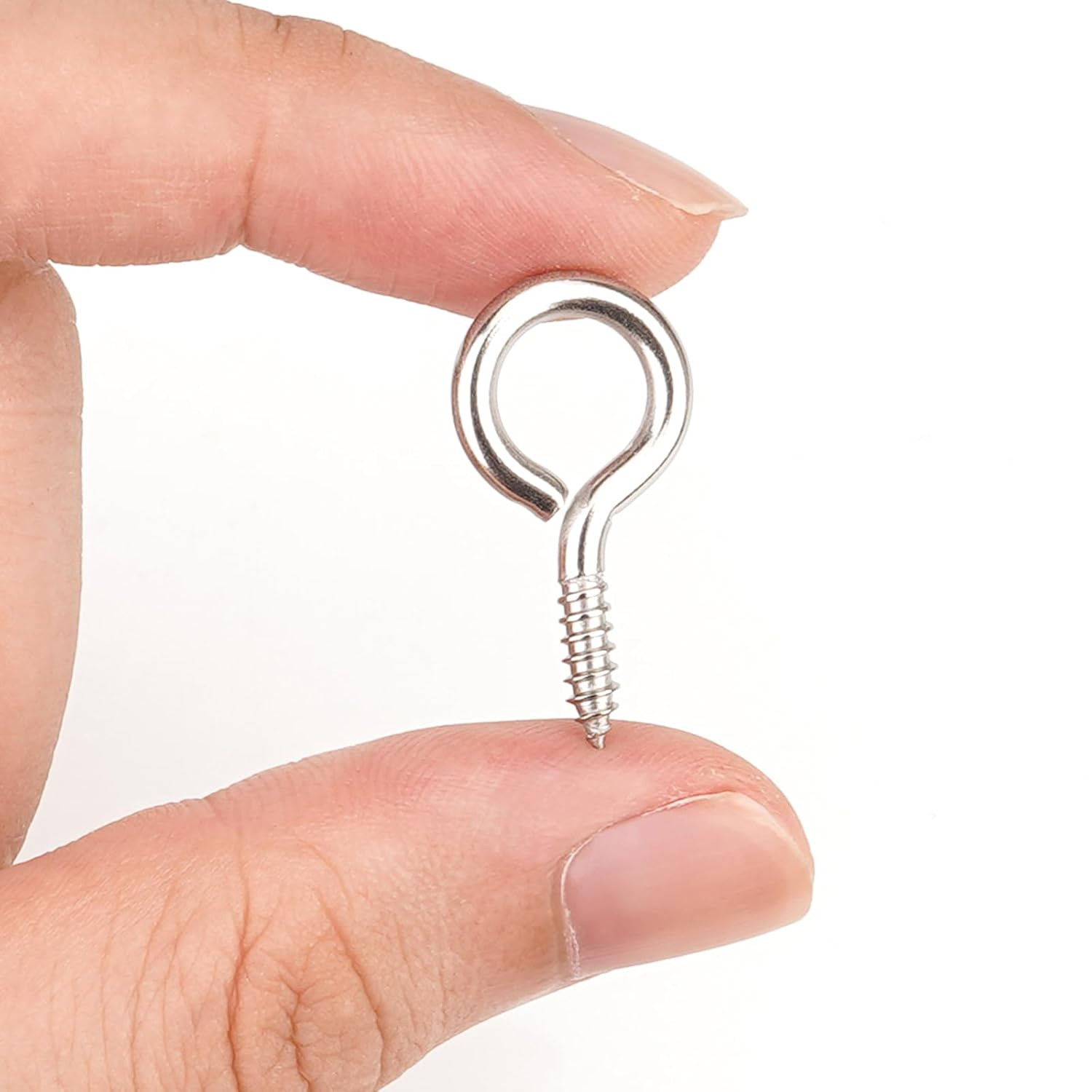 Eye Screws, 50Pcs 1 Inches 304 Heavy Duty Stainless Steel Screw Hooks, Self Tapp