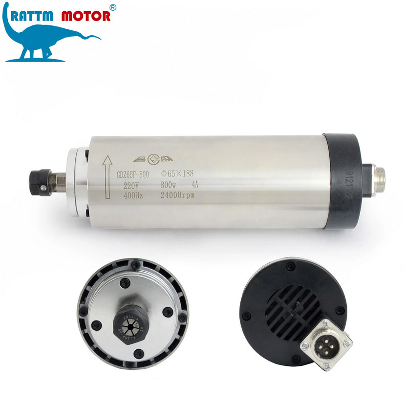 【USA】800W 0.8KW Air-cooled Spindle Motor ER11 220V 65mm 24000RPM For CNC Router