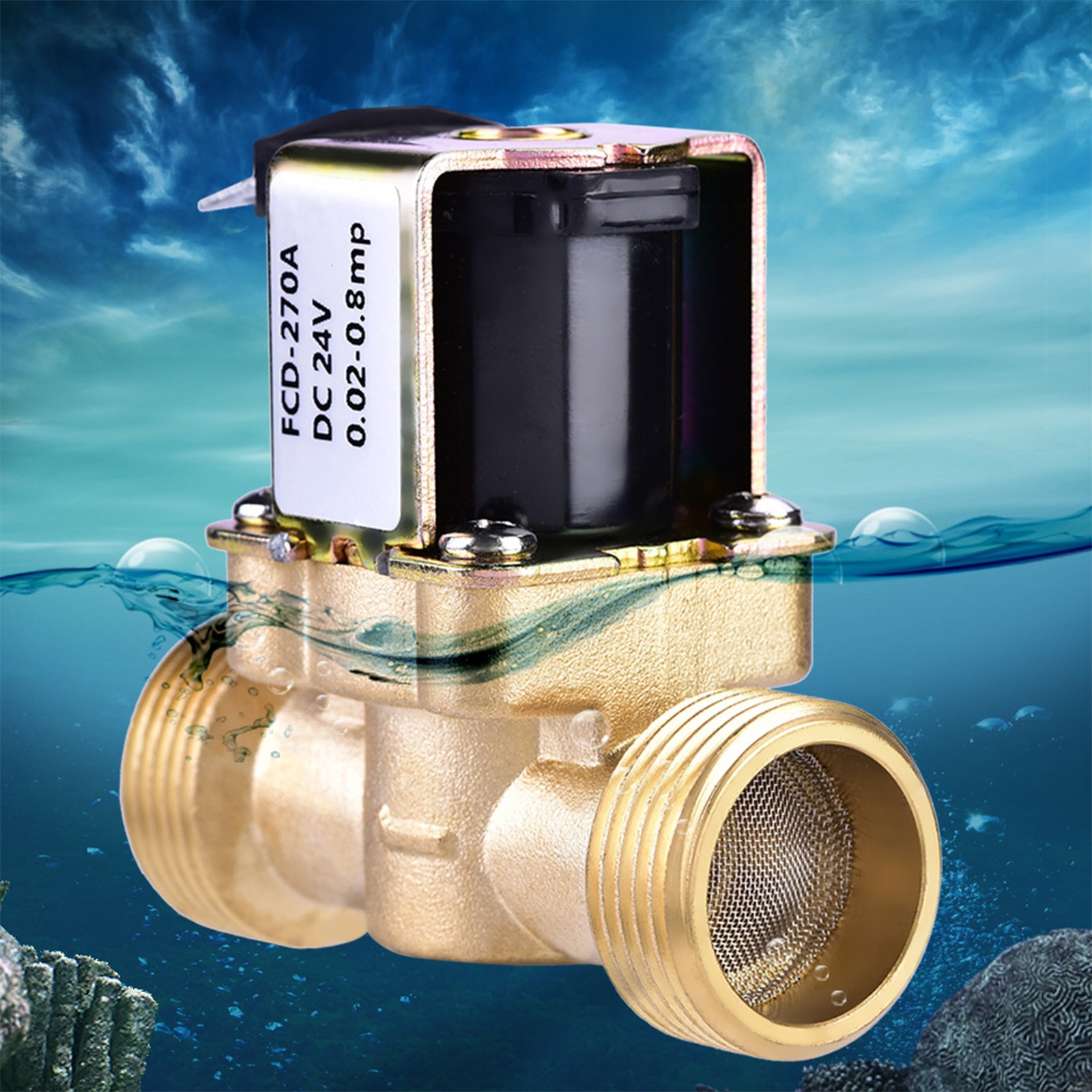 3/4 DC 24V Normally Closed Brass Electric Solenoid Magnetic Valve For Water