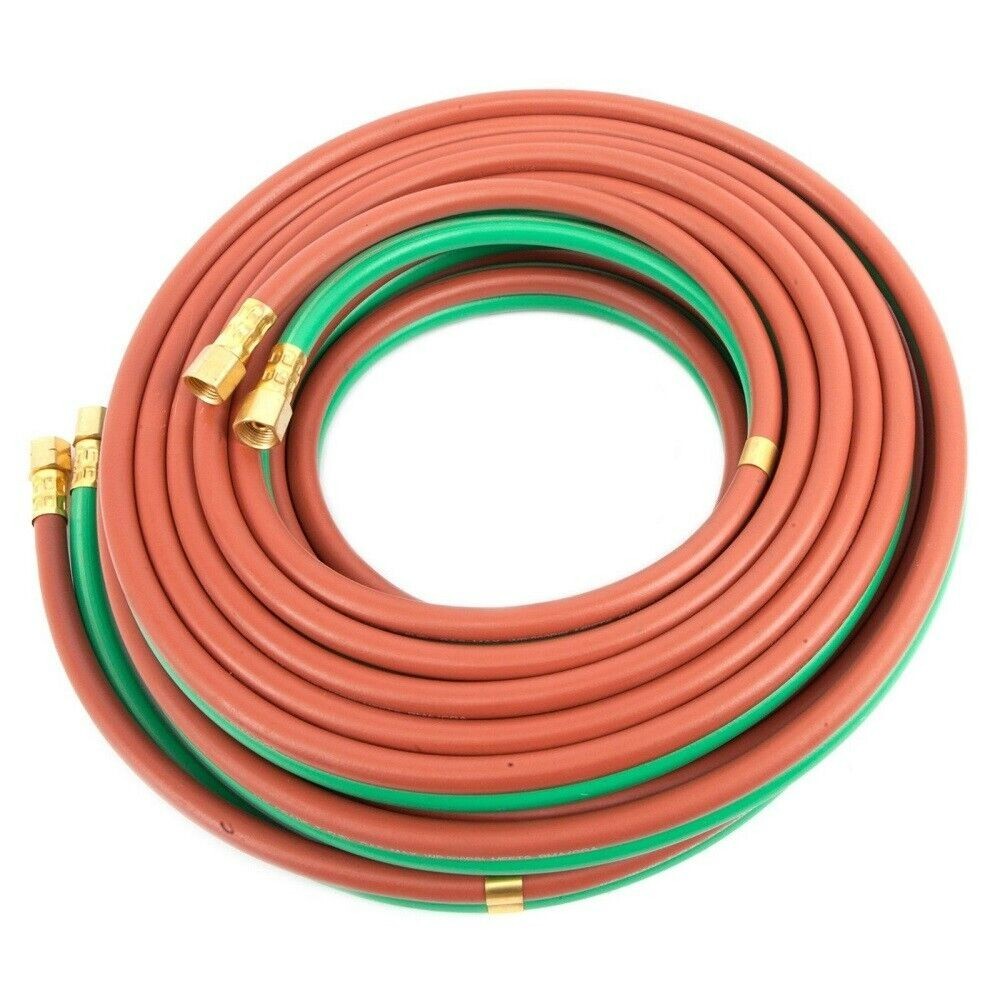 Oxy-Fuel Twin Welding Hose T Grade 3/8″ ID, 50FT B B 9/16-18 Size Fittings