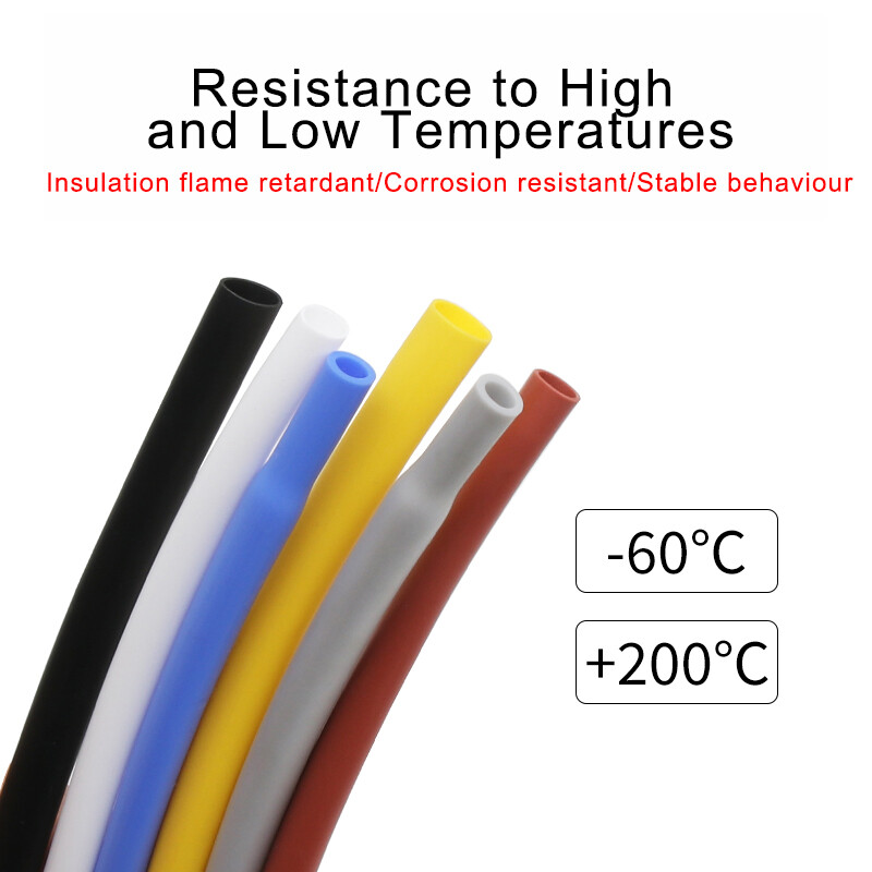 Silicone Rubber Heat Shrink Tubing Flexible Heatshrink Tube Colored 0.8 mm-30 mm
