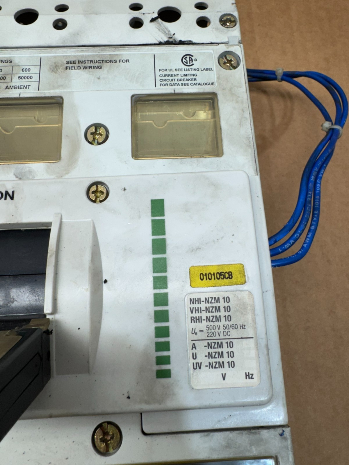 USED MOELLER 3-POLE 400AMP CIRCUIT BREAKER NZM 10-400H-NA