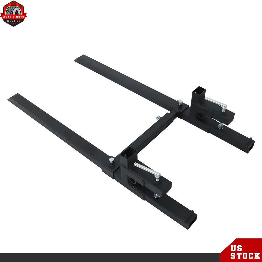 Tractor Bucket Clamp On Pallet Forks 60″ 2000lbs With Adjustable Stabilizer Bar
