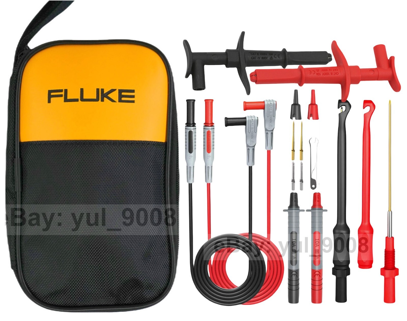 Automotive Test Leads Kit Puncture Probes + Soft Case for FLUKE Multimeter