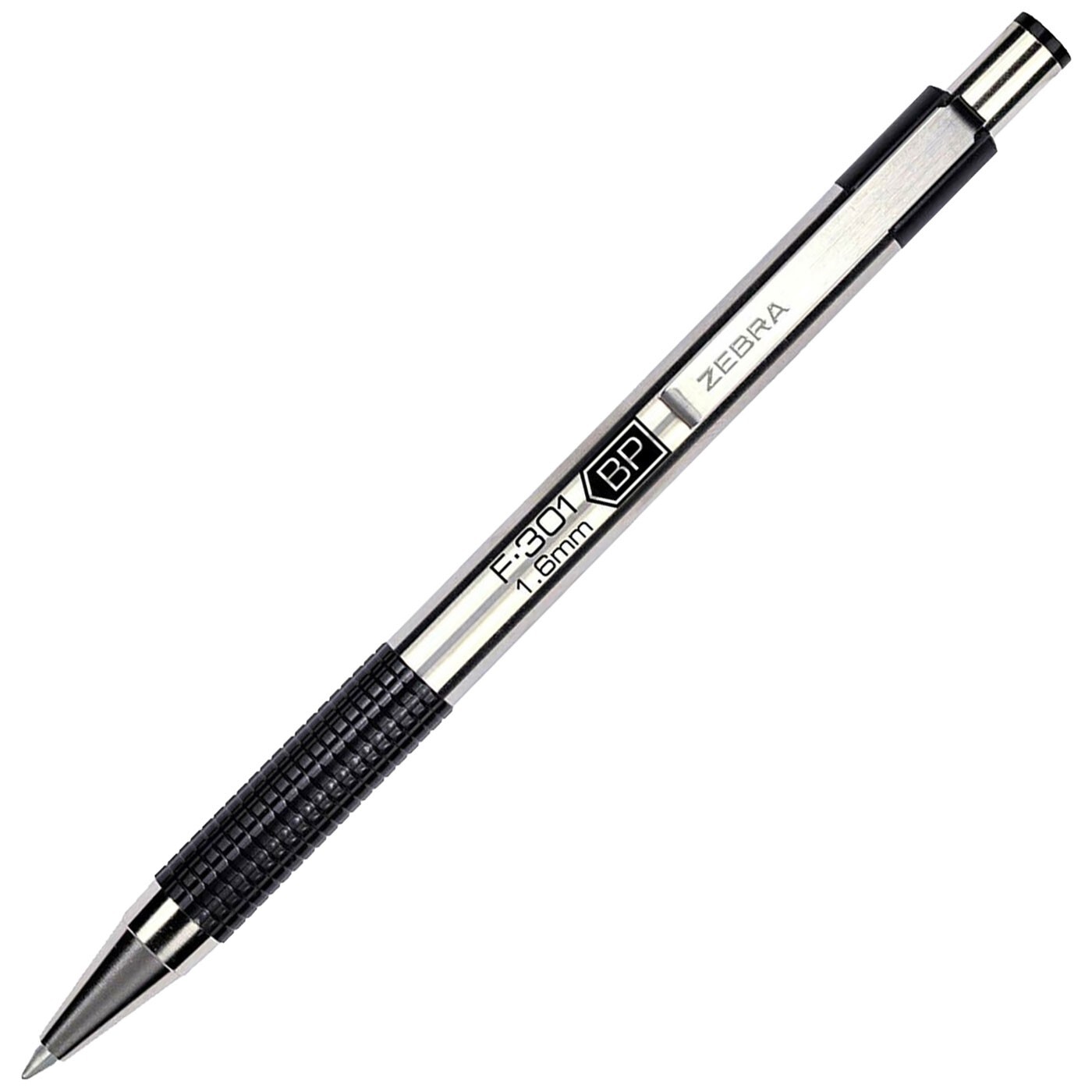 Zebra F-301 Bold 1.6mm, Black Ink, 3 Pens With 4 Packs of Refills