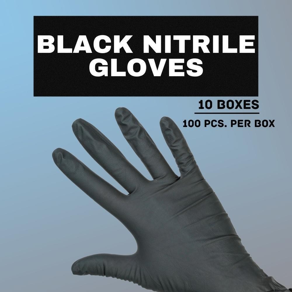 X-Large 6 MIL Textured Black Nitrile Exam Powder-Free Gloves 1000 Pieces