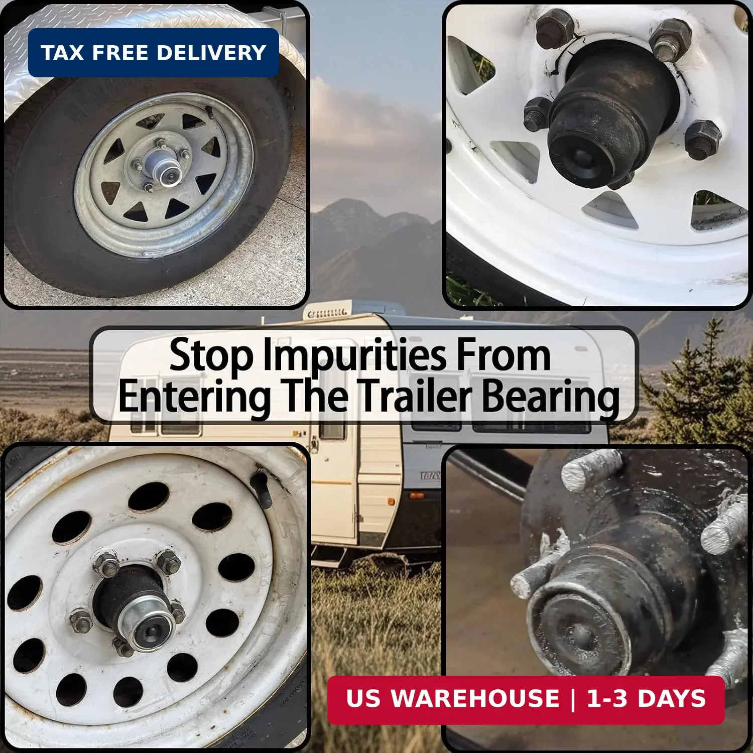 Trailer Hub Cap Plugs, Grease Rubber Plugs for 1.98″/2.44″/2.72″ Trailer Axle Ca