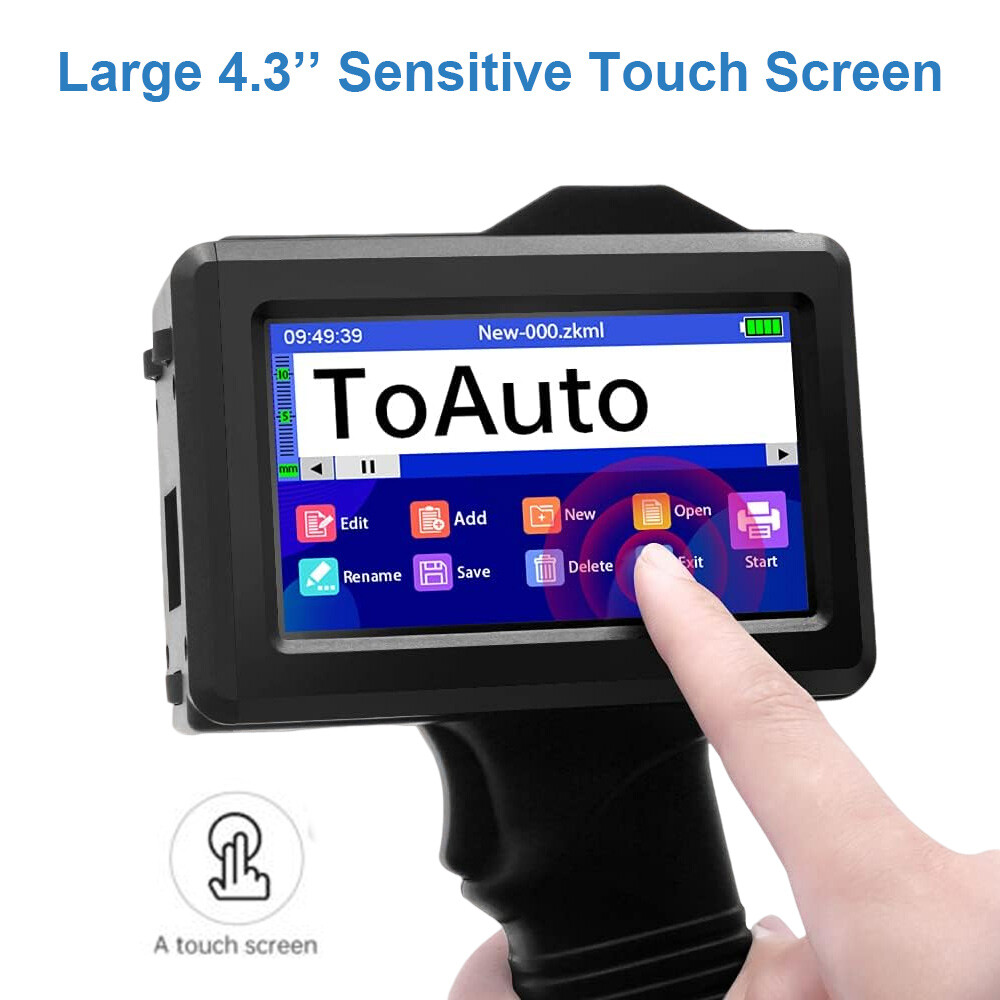 ToAuto Handheld Inkjet Printer Date QR Code Barcode Printing Logo Label 42ml Ink