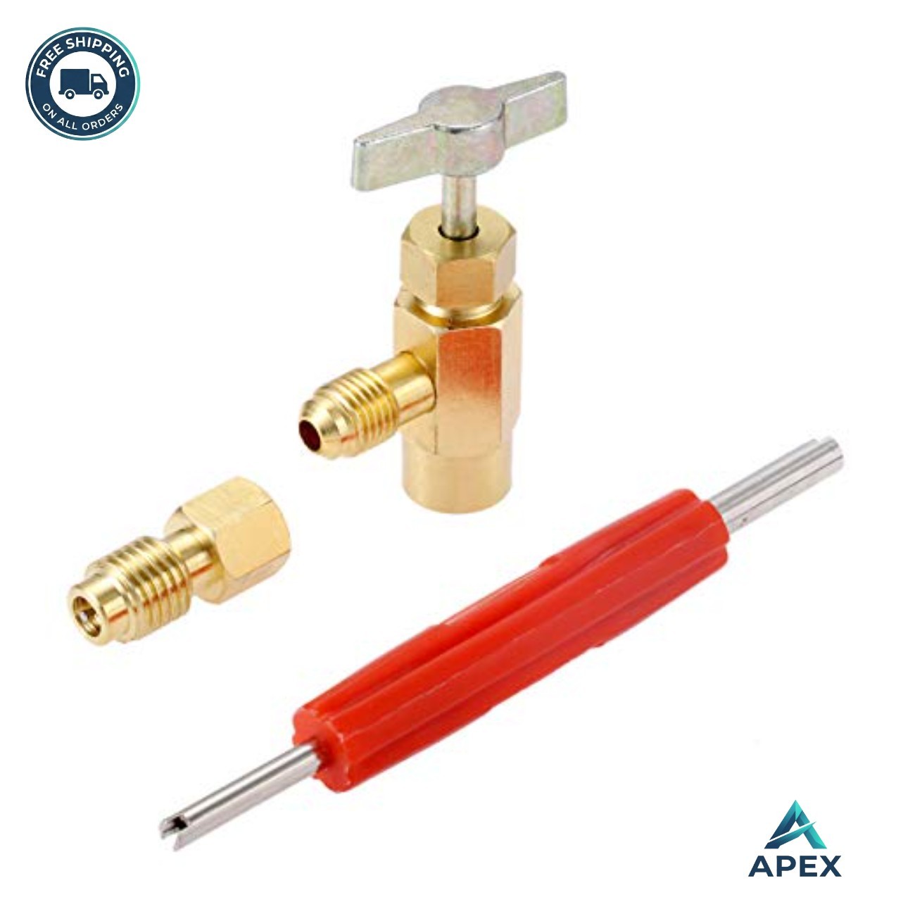 R134A Can Tap 1/4 Male Dispenser Tank Adapter 1/2 Female Valve Core Remover Air