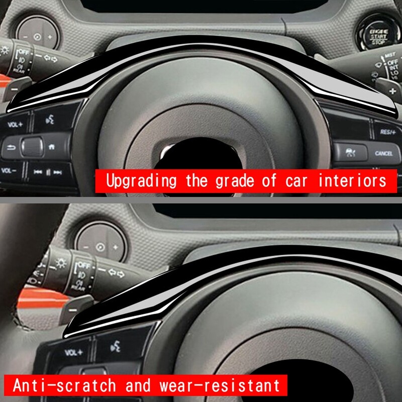 2 pieces for Vezel-V 2021 2022 interior car glossy black steering 5067-
