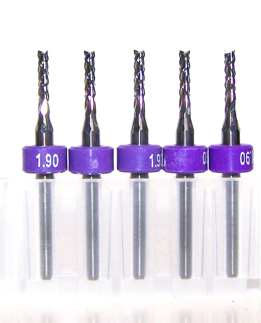 (5) 1.90mm (.0748″) DIAMOND CUT CARBIDE ROUTER BURRS, FT W RINGS 4100.0748.315