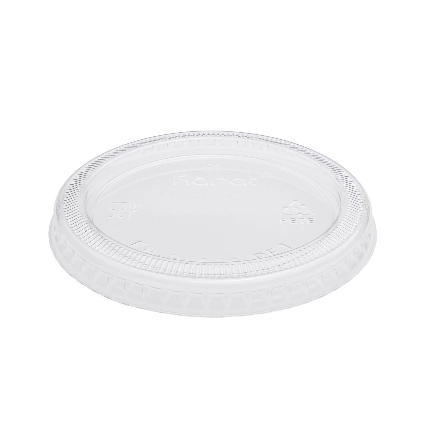 Karat 1oz Squat-2oz PET Plastic Portion Cup Lids – 2,500 ct, FP-PL200-PET