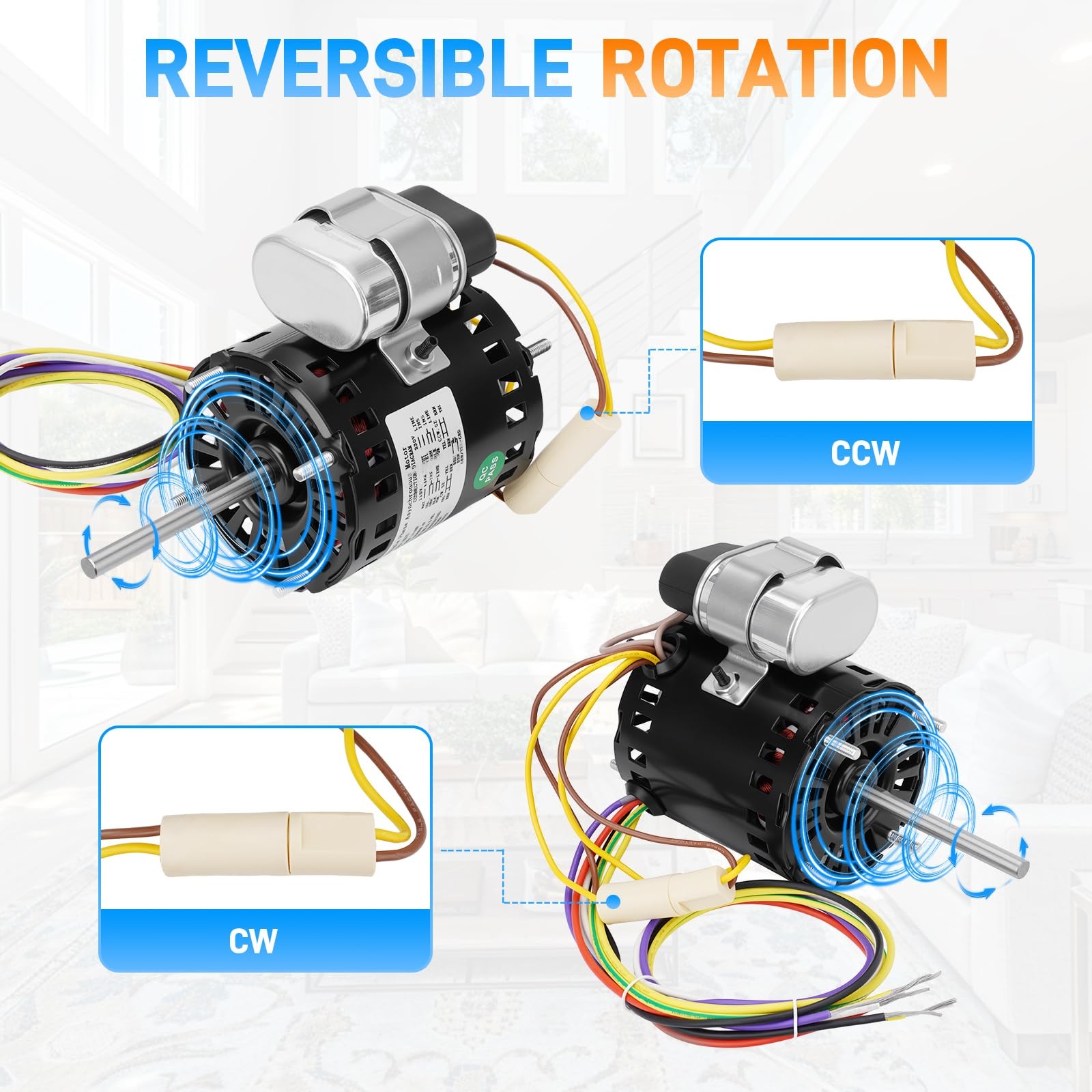 4-N-1 Refrigeration Fan Motor 3.3″ 1/12 hp 1550 RPM 115/230V Fasco # 9721