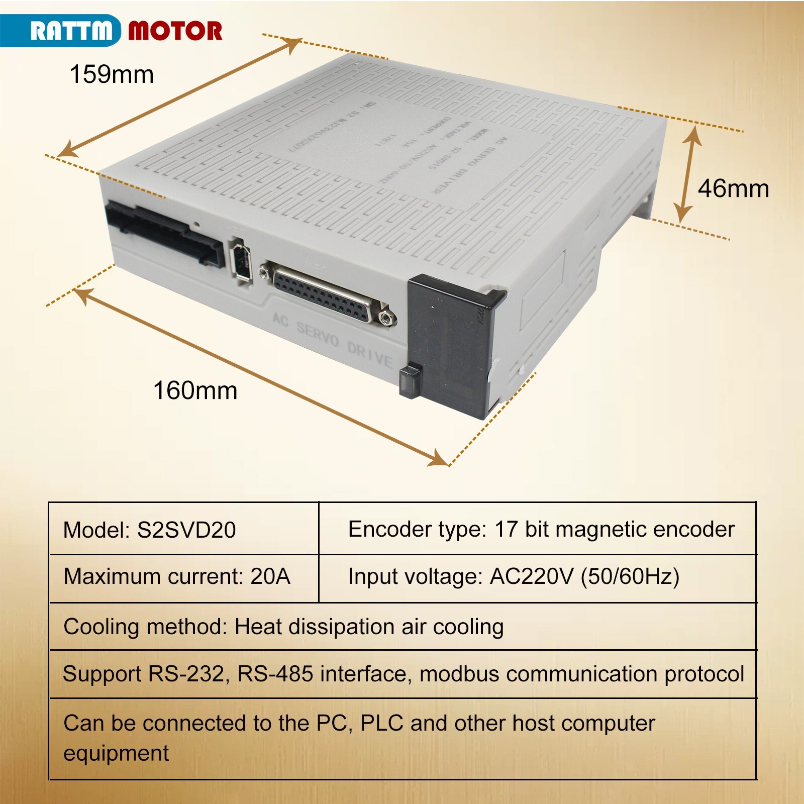 US SHIP】2SET Servo Motor Driver Kit 1000W 220V Servo Motor without Brake