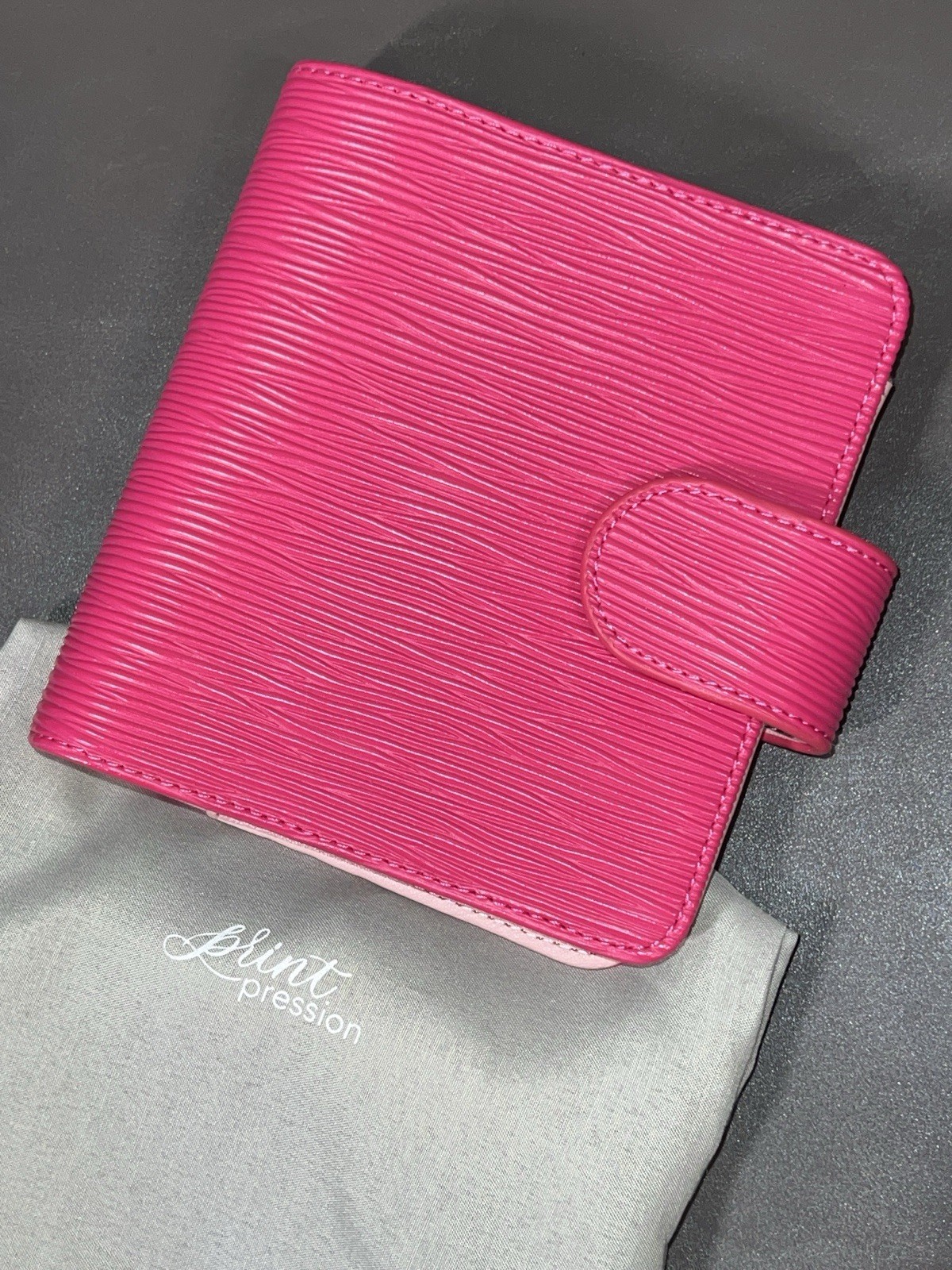 Print Pression Pocket Size Textured Blue & Pink Rings Planner Organizer NEW!!!