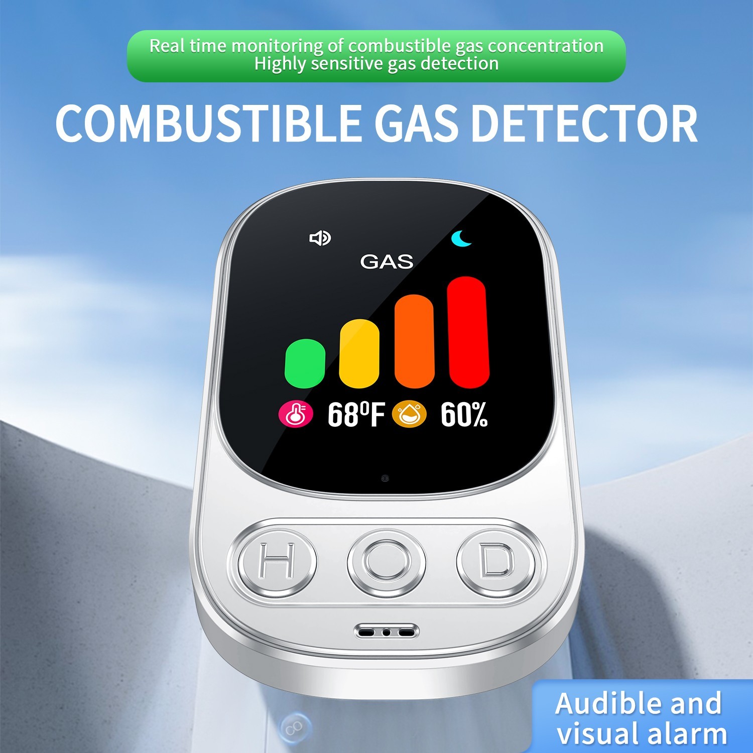 3-in-1 Gas Leak Detector Propane Methane LPG Plug-in Alarm 85dB