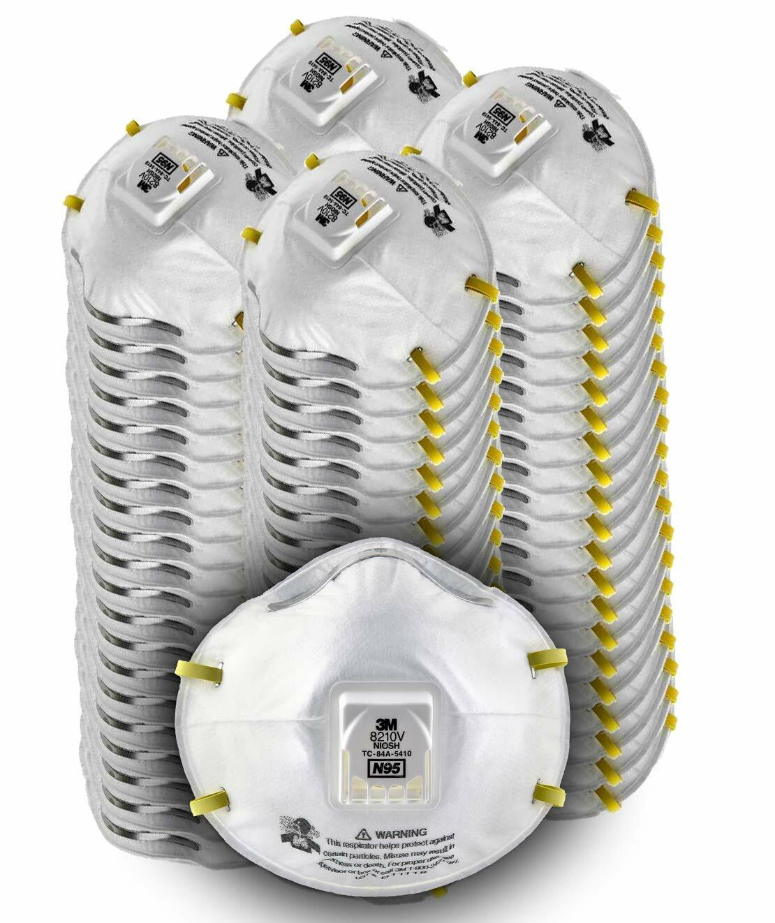 3M 8210V N95 Particulate Respirator Protection Masks Breathing Exhalation Valve