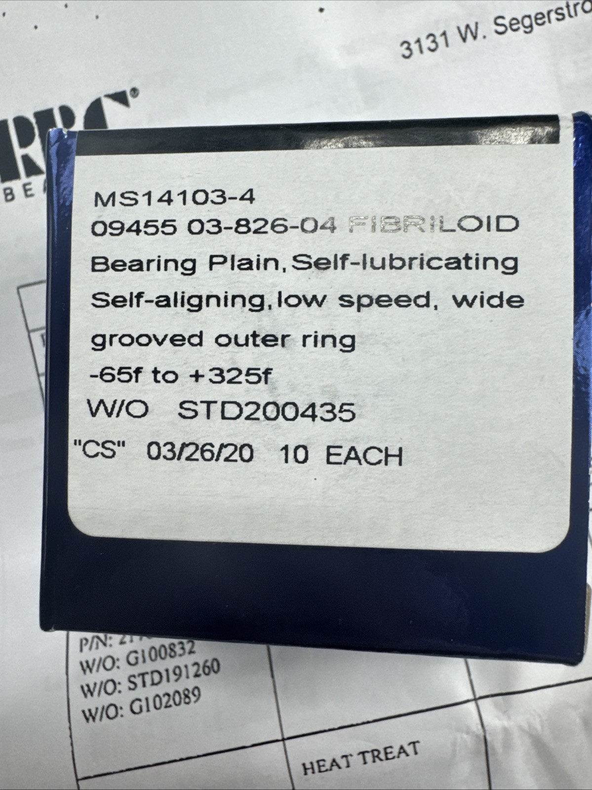 (2) RBC Bearings MS14103-4 Spherical Self-align 1/4” id 5/8” od Military USA