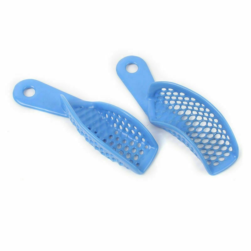 Dental Autoclavable Plastic Steel Impression Trays Denture Blue L/M/S/Q/A Opt