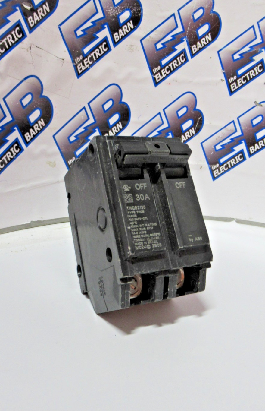 GE ABB THQB2130 Circuit Breaker 30 Amp 240 Volt 2 Pole Bolt On 10K -WARRANTY
