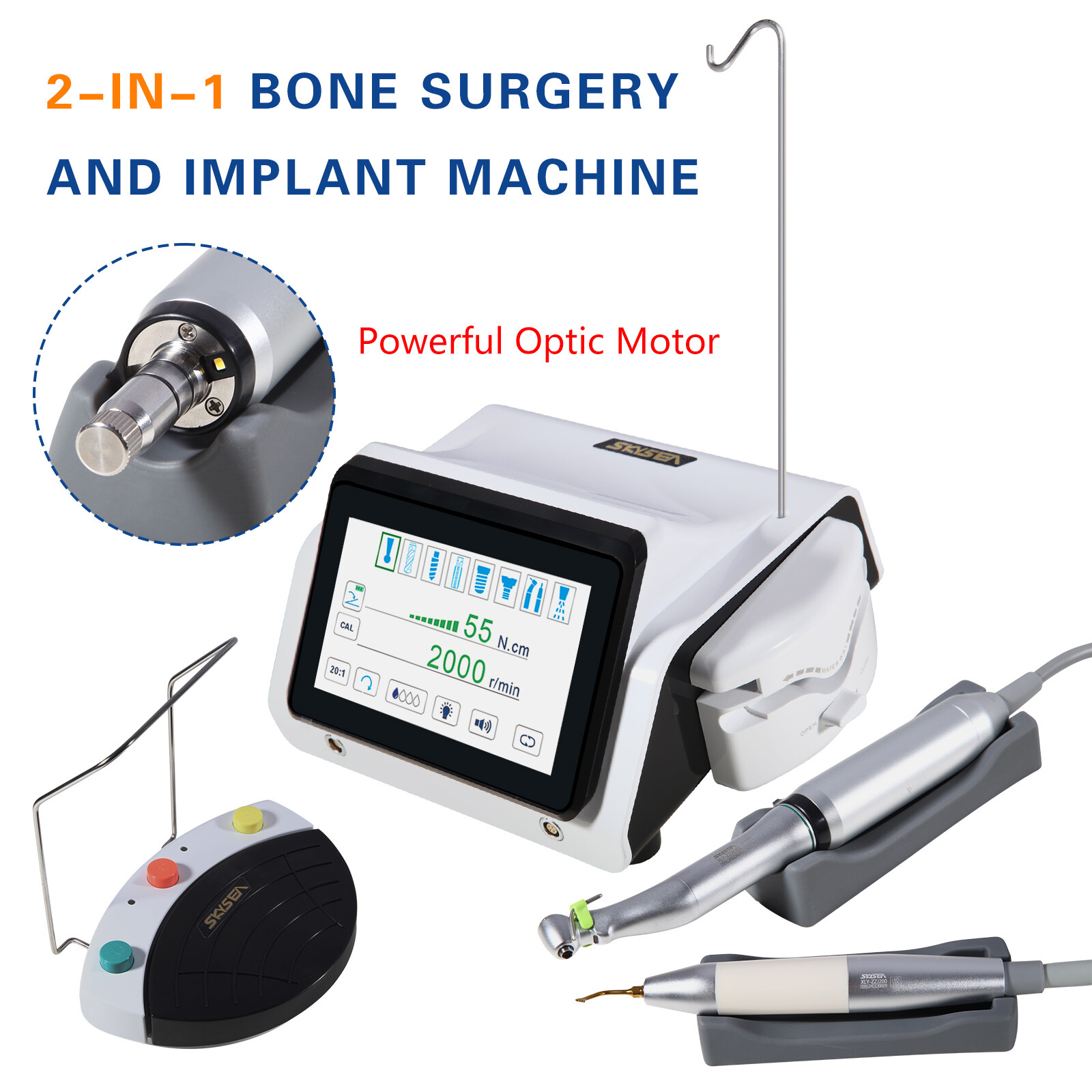 USA Dental Piezo Bone Surgery & Implant Motor 2 IN 1 Bone Cutter Touch Screen