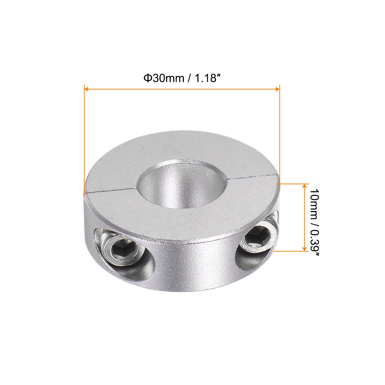4pcs Double Split Shaft Collar 13mm Bore Clamp-On Collars, 30mm OD, 10mm Width