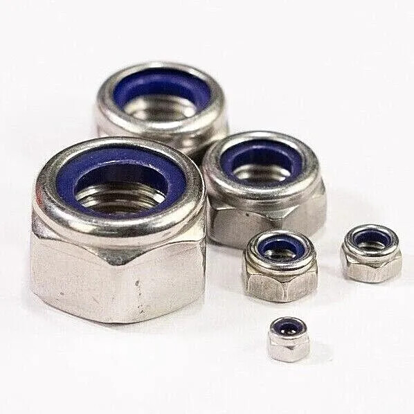 Nyloc Nuts DIN 985 – A4 Marine Grade Stainless Steel with Nylon Insert