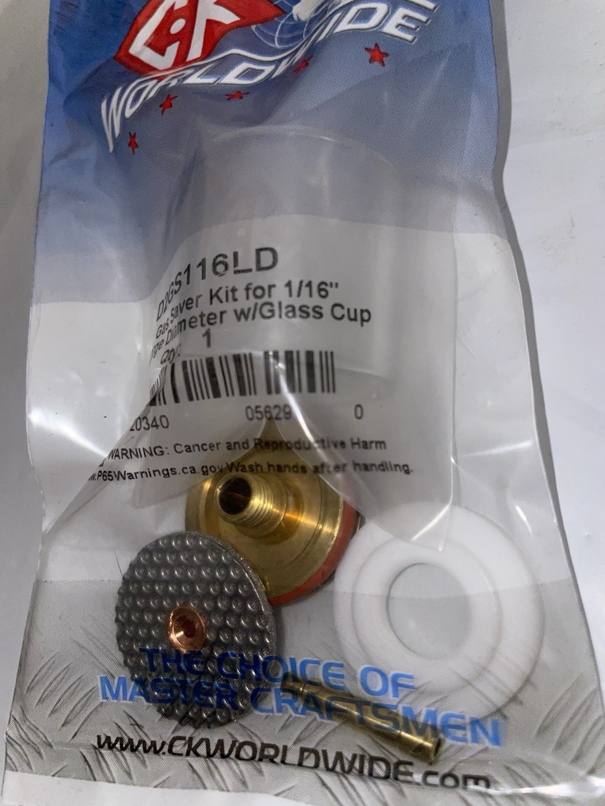 CK Worldwide D2GS116LD Gas Saver Kit For 1/16” Large Diameter W/Glass Cup