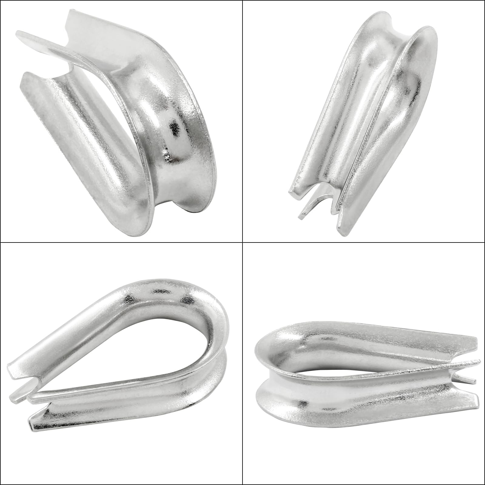 24Pcs M6 Stainless Steel Thimbles, Wire Rope Cable Thimbles Rigging for 1/4 Inch