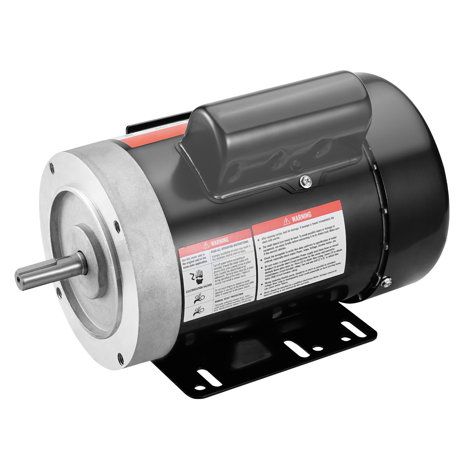1HP Electric Motor 3450RPM AC115V/230V 56C Frame 1-Phase 5/8″ Keyed Shaft