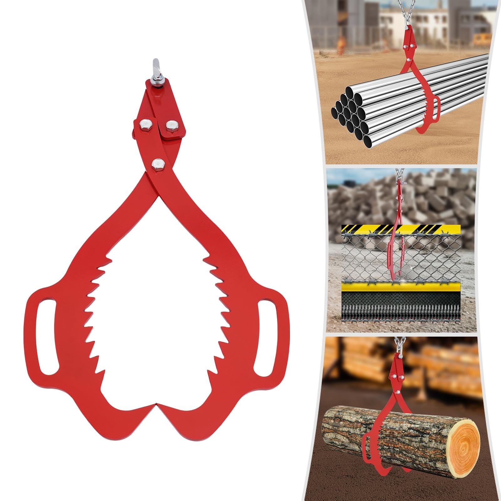25″ Claw Hook, Log Lifting Tongs, Heavy Duty Grapple Timber Claw 1000kg 2200lbs