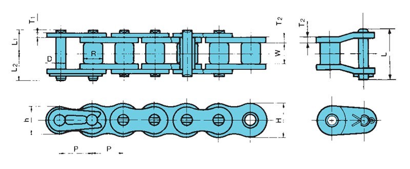 Tsubaki US Lamboa Lambda Lube Free Roller Chain RS50 10′ Ft #50LAMRB, Single Str