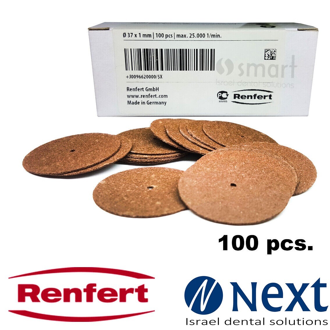 Dental lab Standard separating Renfert metal cutting discs 100 pcs 662000