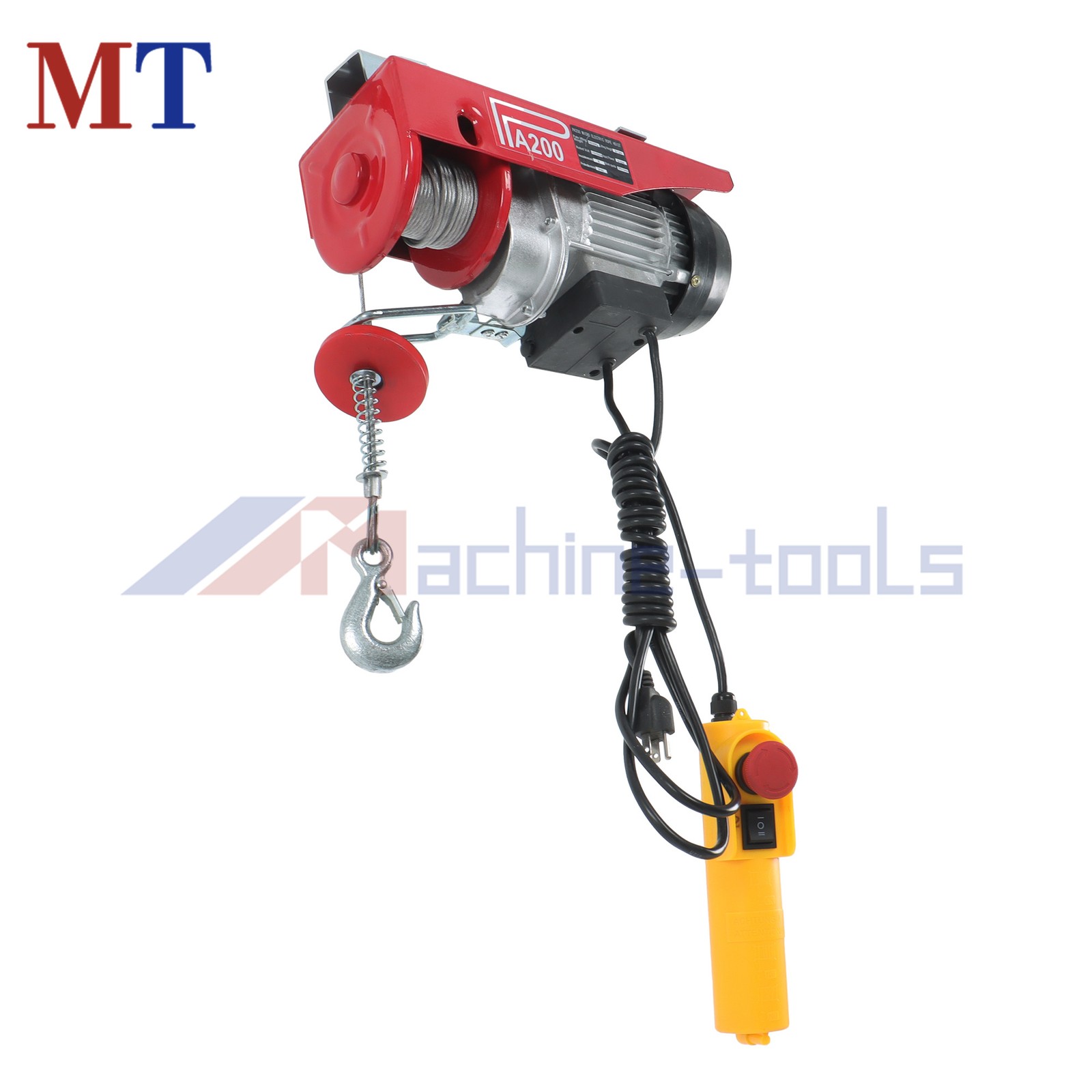 Electric Hoist, 110V 440lbs/200kg Winch with 6.6ft Remote Control Height 20-40ft