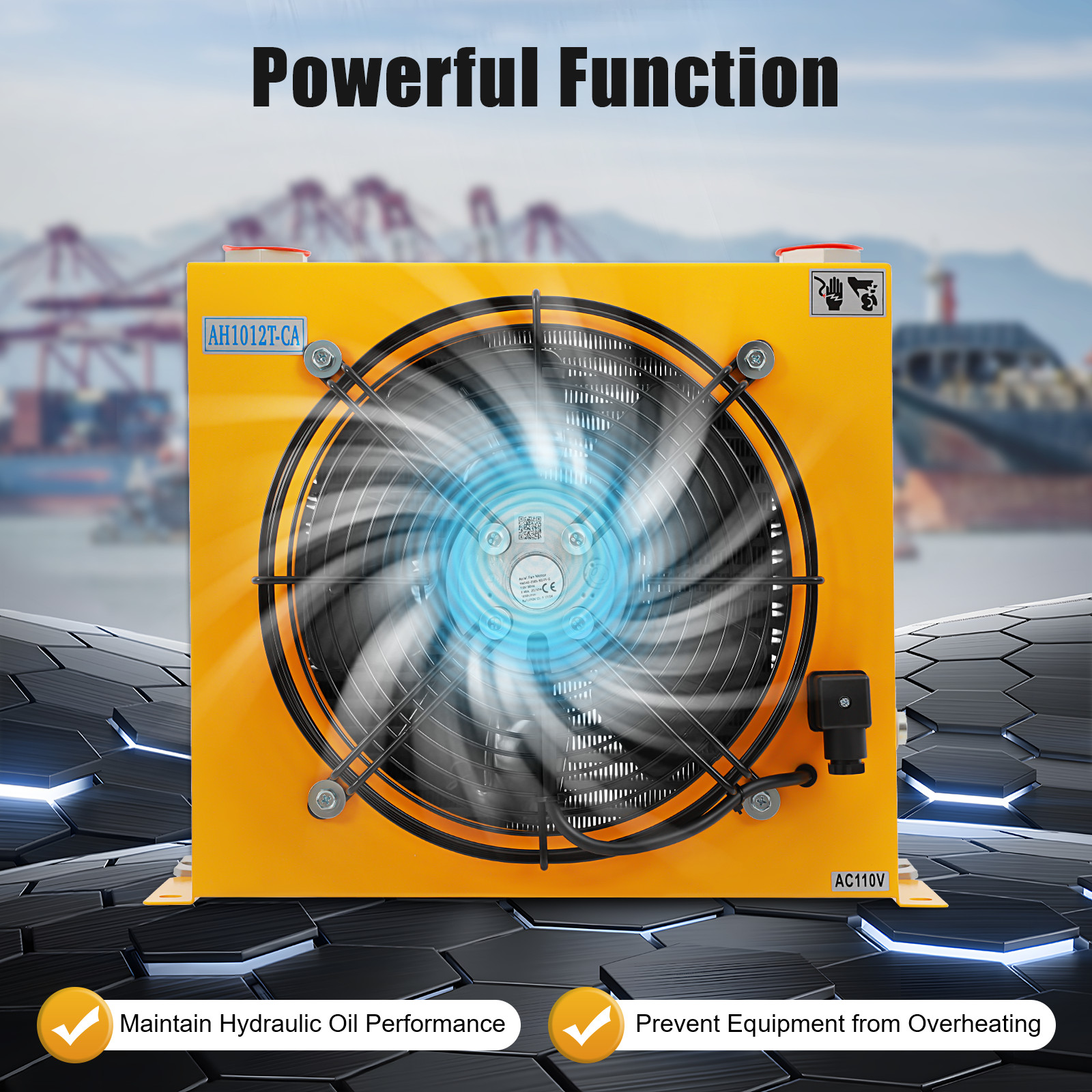 1450rpm 26.42Gal/min Flow Rate 100l/min 110v Hydraulic Oil Cooler