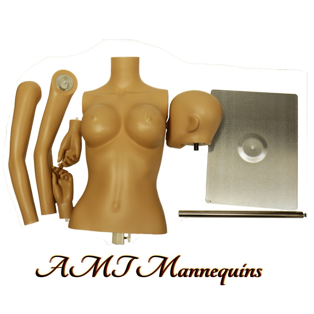 5ft 5″ Female mannequin torso+ base, Adjustable hgt, Removable head, arms, hands