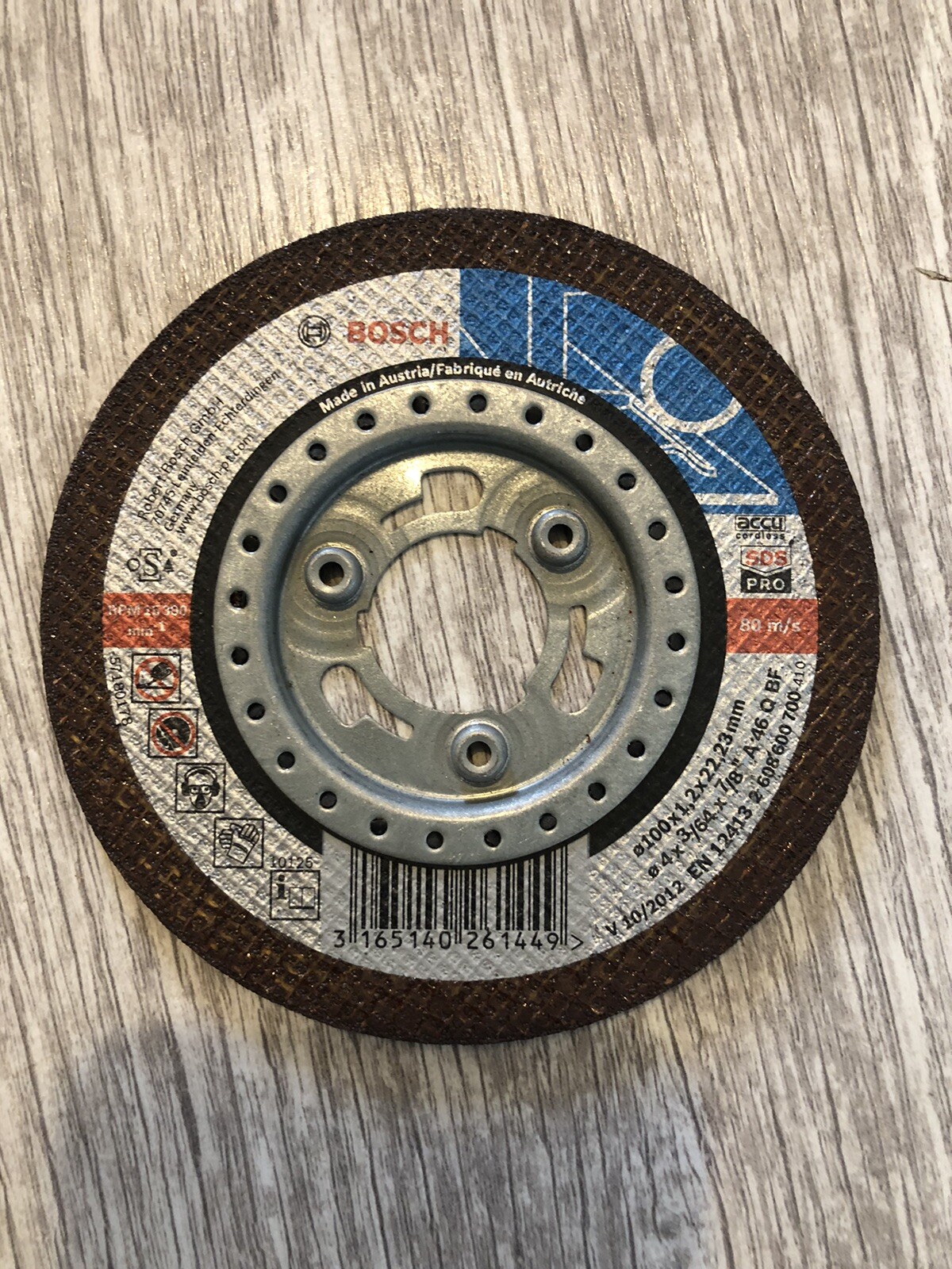 Bosch 3165140261449 SDS PRO ACCU Grinder Cutting Disc 100mm Diameter 1.2mm Thick
