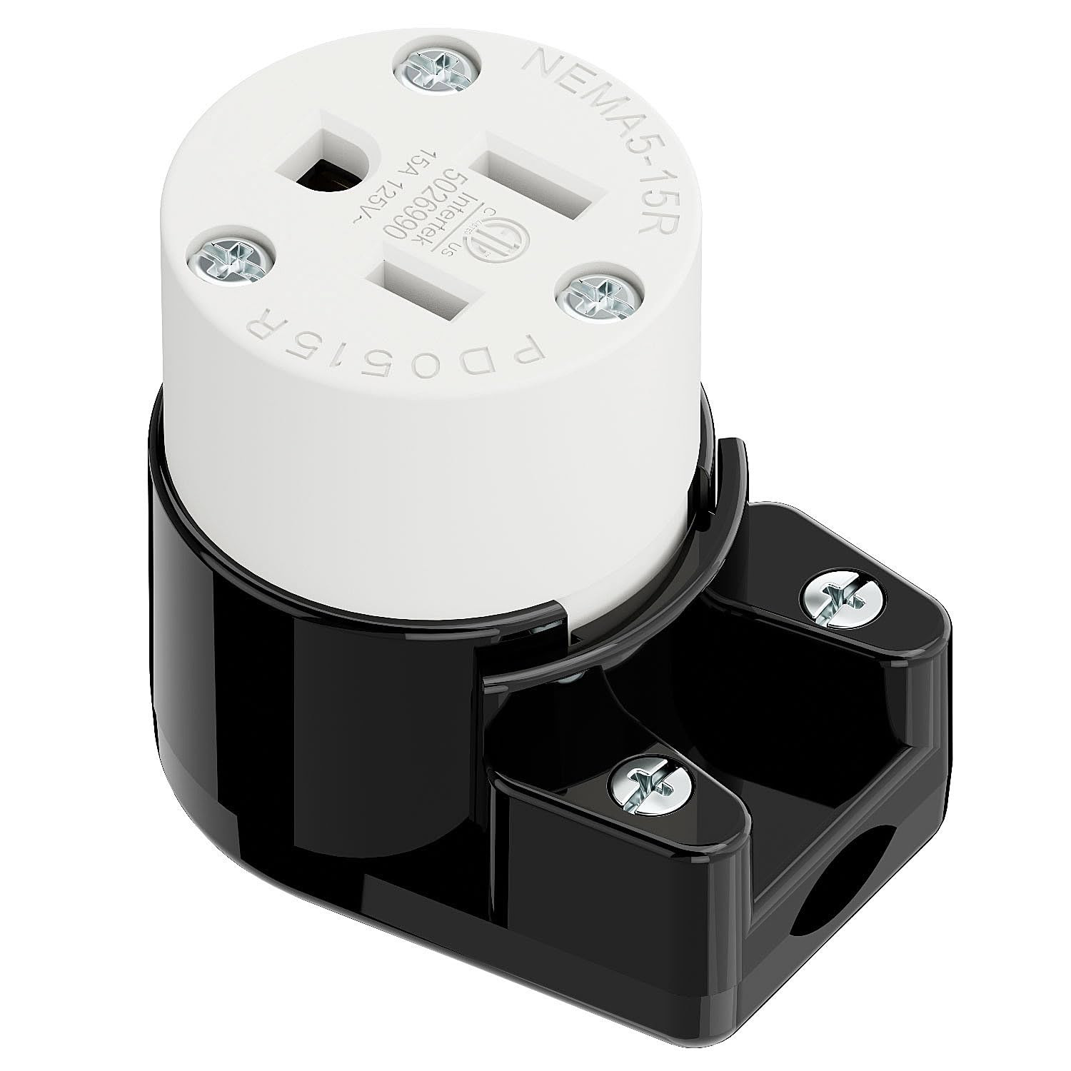 Nema 5-15R/5-15C Female Socket, Right Angle 5-15R Connector ETL Listed 15AMP/125
